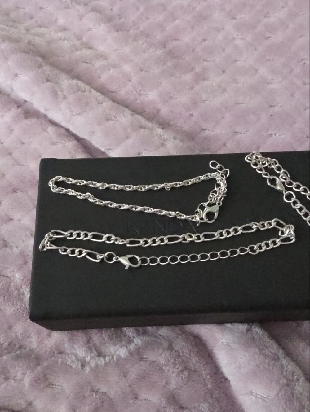 Sterling Silver Tone Link Chain Necklace/ Braclete  Jewelry  Set Of 3 - Picture 7 of 7